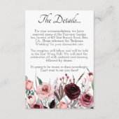 ブルゴーニュと赤面フローラ結婚の詳細カード エンクロージャーカード (正面)