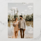 ブルゴーニュと赤面フローラ結婚写真 箔招待状 (裏面)