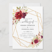 ブルゴーニュと赤面ボホジオメト結婚リー 招待状 (正面)