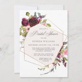 ブルゴーニュと赤面ボホフローラブライダルシャワー 招待状 (正面)