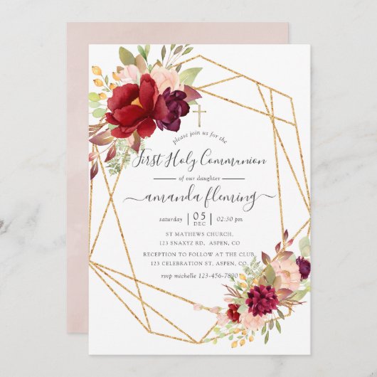 ブルゴーニュと赤面ボホ幾何学聖域 招待状 (正面/裏面)