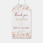 ブルゴーニュと赤面ワイルドフラワー結婚ズ ギフトタグ (裏面)