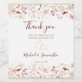 ブルゴーニュと赤面ワイルドフラワー結婚ズ ワインラベル (シングルラベル)