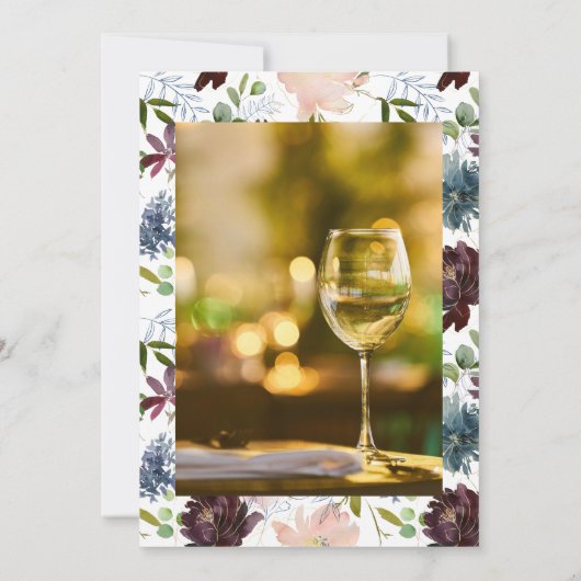 ブルゴーニュと赤面ワインをテーマにした生活お祝い 招待状 (裏面)