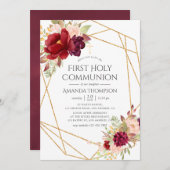 ブルゴーニュと赤面幾何学最初の聖餐会 招待状 (正面/裏面)