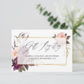 ブルゴーニュと赤面幾何結婚ギフト登録簿 エンクロージャーカード (スタンド正面)