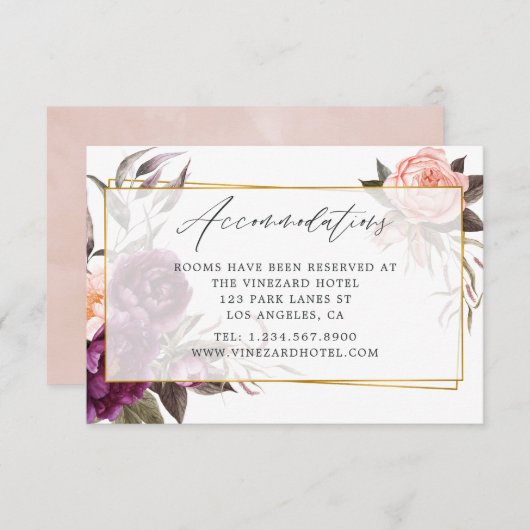 ブルゴーニュと赤面幾何結婚宿泊施設 エンクロージャーカード (正面/裏面)