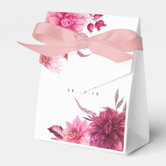 ブルゴーニュと赤面秋の結婚式ゲストサンキュー フェイバーボックス (正面サイド)