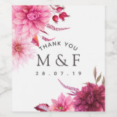 ブルゴーニュと赤面秋の結婚式ゲストサンキュー ワインラベル (シングルラベル)