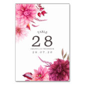 ブルゴーニュと赤面秋の結婚式テーブル番号 テーブルナンバー (正面)