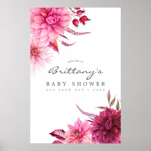 ブルゴーニュと赤面秋の赤ちゃんシャワーへようこそ ポスター (正面)