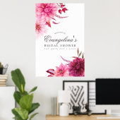 ブルゴーニュと赤面秋ブライダルシャワーへようこそ ポスター (ホームオフィス)