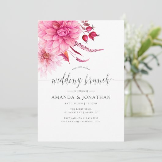 ブルゴーニュと赤面秋秋の結婚式ブランチ 招待状 (スタンド正面)