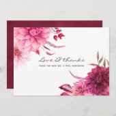 ブルゴーニュと赤面秋秋の結婚式 サンキューカード (正面/裏面)