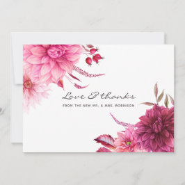 ブルゴーニュと赤面秋秋の結婚式 サンキューカード