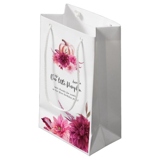 ブルゴーニュと赤面秋秋パンプキン誕生日 スモールペーパーバッグ (正面アングル)