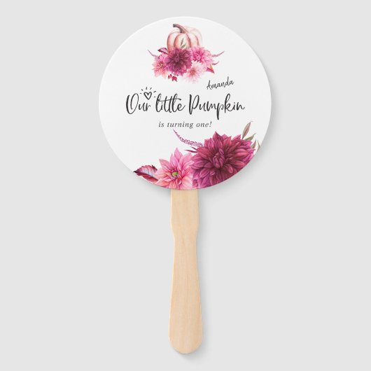 ブルゴーニュと赤面秋秋パンプキン誕生日 ハンドファン (正面)