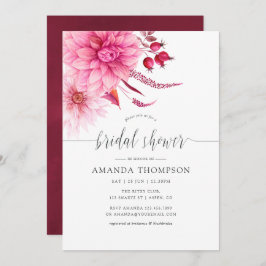 ブルゴーニュと赤面秋秋ブライダルシャワー 招待状
