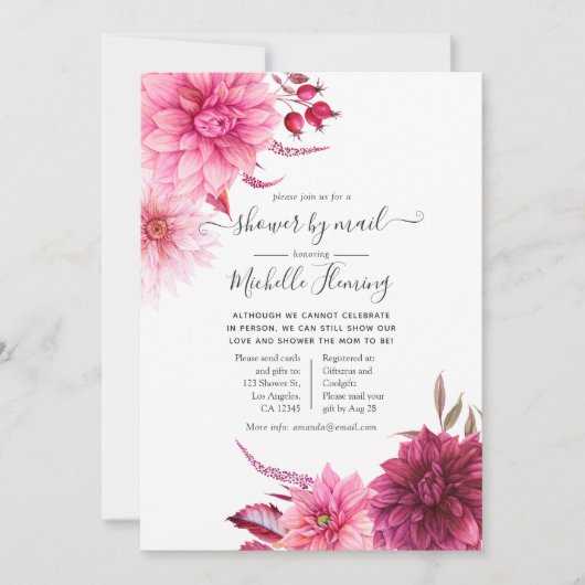 ブルゴーニュと赤面秋秋ベビーシャワーbyメール 招待状 (正面)