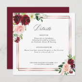 ブルゴーニュと赤面結婚の詳細カード サンキューカード (正面/裏面)