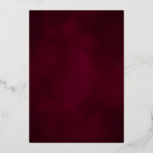 ブルゴーニュと赤面結婚フローラのバラ金ゴールド 箔招待状 (裏面)