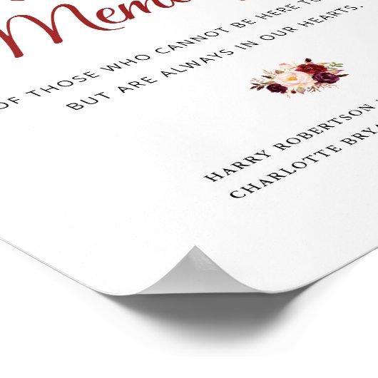 ブルゴーニュと赤面結婚フローラの記念標識 ポスター (角)