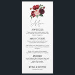 ブルゴーニュと赤面結婚フローラ メニュー<br><div class="desc">美しいエレガント赤面とブルゴーニュの水彩花でデザインされたメニュー。私たちの店で販売されたマッチ商品。キャバパーティーデザイン。</div>