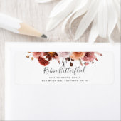 ブルゴーニュと赤面複雑なフローラ差出人住所 ラベル (インサイチュ)