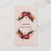 ブルゴーニュと赤面QRコードRSVP エンクロージャーカード (正面)