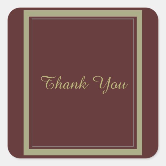 ブルゴーニュと金ゴールドありがとう スクエアシール (正面)