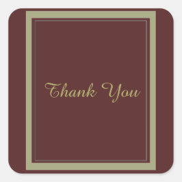 ブルゴーニュと金ゴールドありがとう スクエアシール