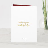 ブルゴーニュと金ゴールドに娘の誕生日を追加 カード (裏面)