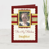 ブルゴーニュと金ゴールドに娘の誕生日を追加 カード (正面)