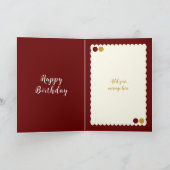 ブルゴーニュと金ゴールドに娘の誕生日を追加 カード (内部)