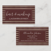 ブルゴーニュと金ゴールドのパタストライプのーン 名刺 (正面/裏面)