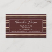 ブルゴーニュと金ゴールドのパタストライプのーン 名刺 (裏面)