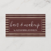 ブルゴーニュと金ゴールドのパタストライプのーン 名刺 (正面)