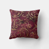 ブルゴーニュと金ゴールドのフィルムプリント クッション (裏面)