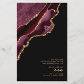 ブルゴーニュと金ゴールドの価格表提示フライヤー チラシ (裏面)