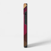 ブルゴーニュと金ゴールドの背景 iPhoneケース (左側面)