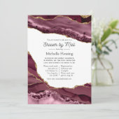 ブルゴーニュと金ゴールドアガテの仮想ブライダルシャワー 招待状 (スタンド正面)