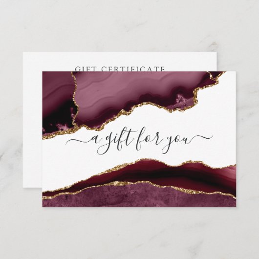 ブルゴーニュと金ゴールドアゲイトのギフト券 (正面/裏面)