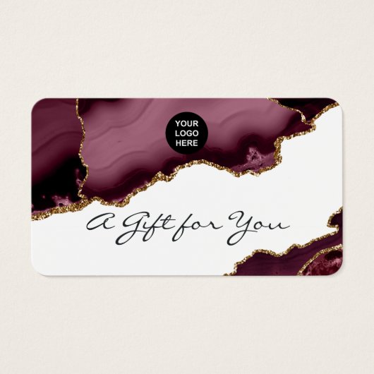 ブルゴーニュと金ゴールドアゲイト石のギフト証明書 (正面)