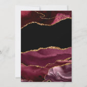 ブルゴーニュと金ゴールドアゲートのカップルのシャワー 招待状 (裏面)