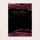 ブルゴーニュと金ゴールドアゲートのネックレス表示カード (正面)