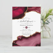 ブルゴーニュと金ゴールドアゲートブライダルシャワー 招待状 (スタンド正面)