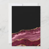 ブルゴーニュと金ゴールドアゲートブライダルシャワー 招待状 (裏面)