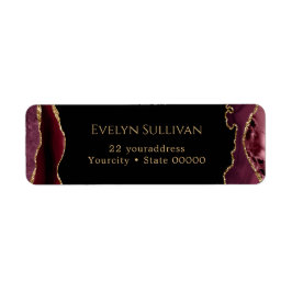 ブルゴーニュと金ゴールドアゲート差出人住所ラベル ラベル