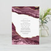 ブルゴーニュと金ゴールドアゲート生命お祝い 招待状 (スタンド正面)