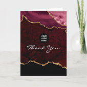 ブルゴーニュと金ゴールドアゲート石企業のの写真 サンキューカード (正面)